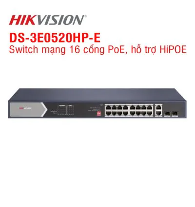 Switch mạng 16 cổng PoE HIKVISION DS-3E0520HP-E