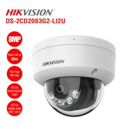 Camera IP Dome 8MP Hikvision DS-2CD2183G2-LIS2U