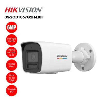 Camera IP 6MP thân trụ HIKVISION DS-2CD1067G2H-LIUF