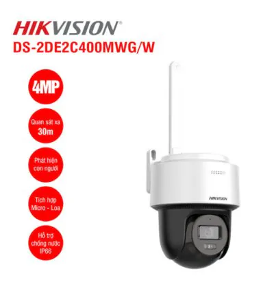 Camera IP Mini PT 4MP HIKVISION DS-2DE2C400MWG/W