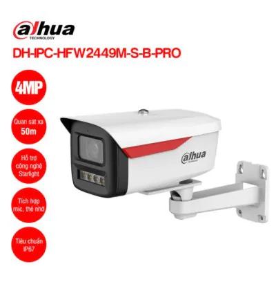 Camera IP 4MP WizColor DAHUA DH-IPC-HFW2449M-S-B-PRO