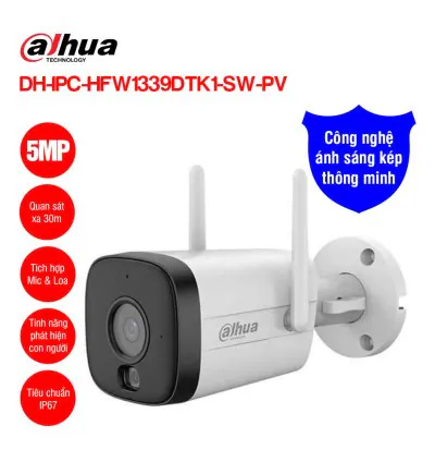 Camera Wifi 5MP Dahua DH-IPC-HFW1539DTK1-SW-PV