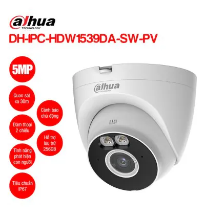 Camera Wifi Turret 5MP DAHUA DH-IPC-HDW1539DA-SW-PV