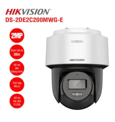 Camera IP Mini PT Smart Hybird Light 2MP HIKVISION DS-2DE2C200MWG-E