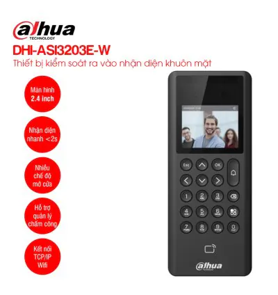 Thiết bị kiểm soát nhận diện khuôn mặt DAHUA DHI-ASI3203E-W