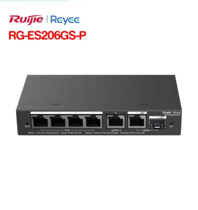 Layer 2 Smart Managed PoE Switch 6 Cổng RUIJIE RG-ES206GS-P
